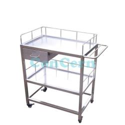 mobile double layer animal surgical instrument trolley CCVET700