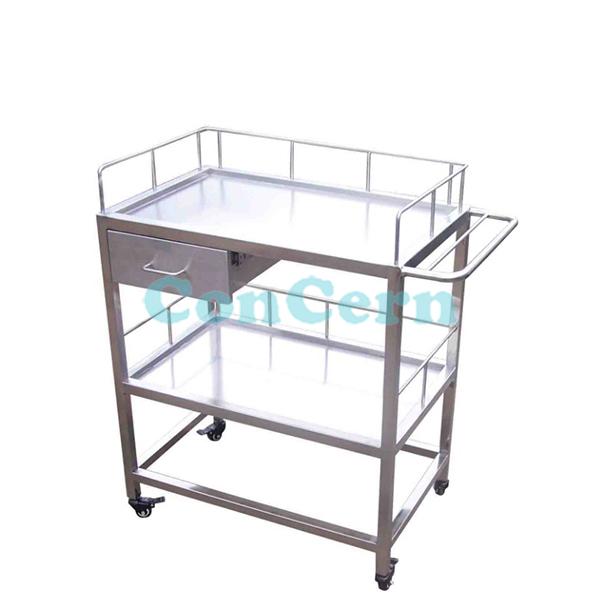 CCVET700mobile double layer animal surgical instrument trolley CCVET700